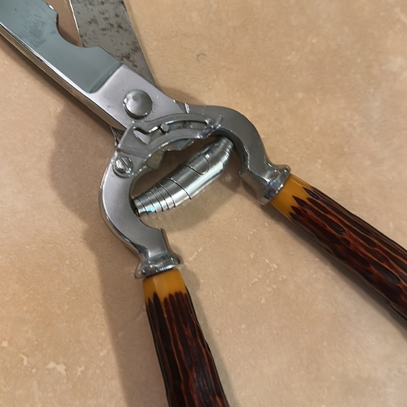 Vintage Italian Meat Poultry/Bone Shears Scissors With Security Lock - Picture 2 of 6